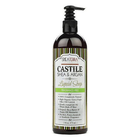 Castile Shea & Argan Liquid Soap (Fragrance Free)
