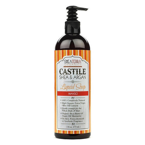 Castile Shea & Argan Liquid Soap (Mango)